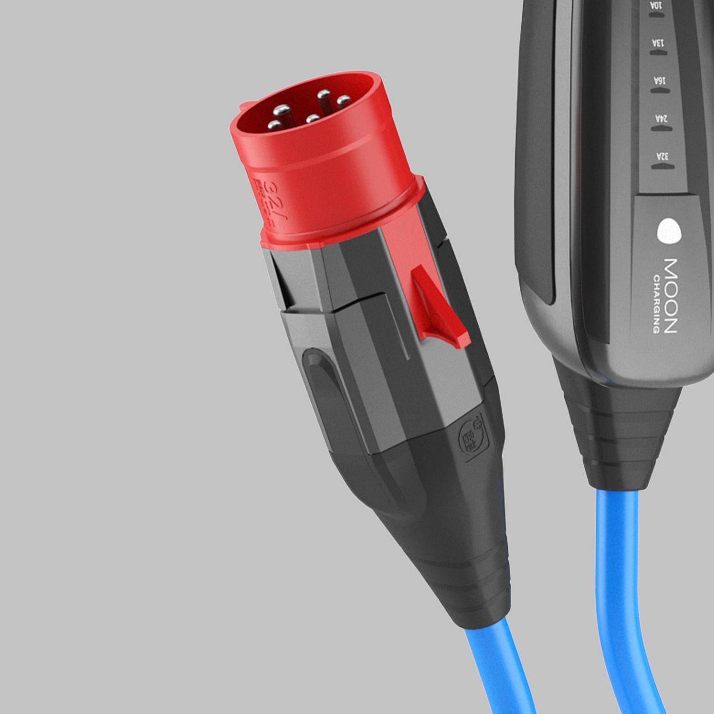 Egy POWER2Go kábel dugójának közeli képe