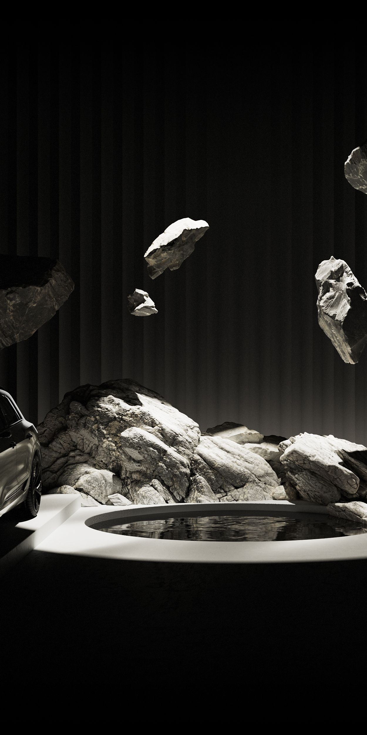 Repülő sziklák két autó között