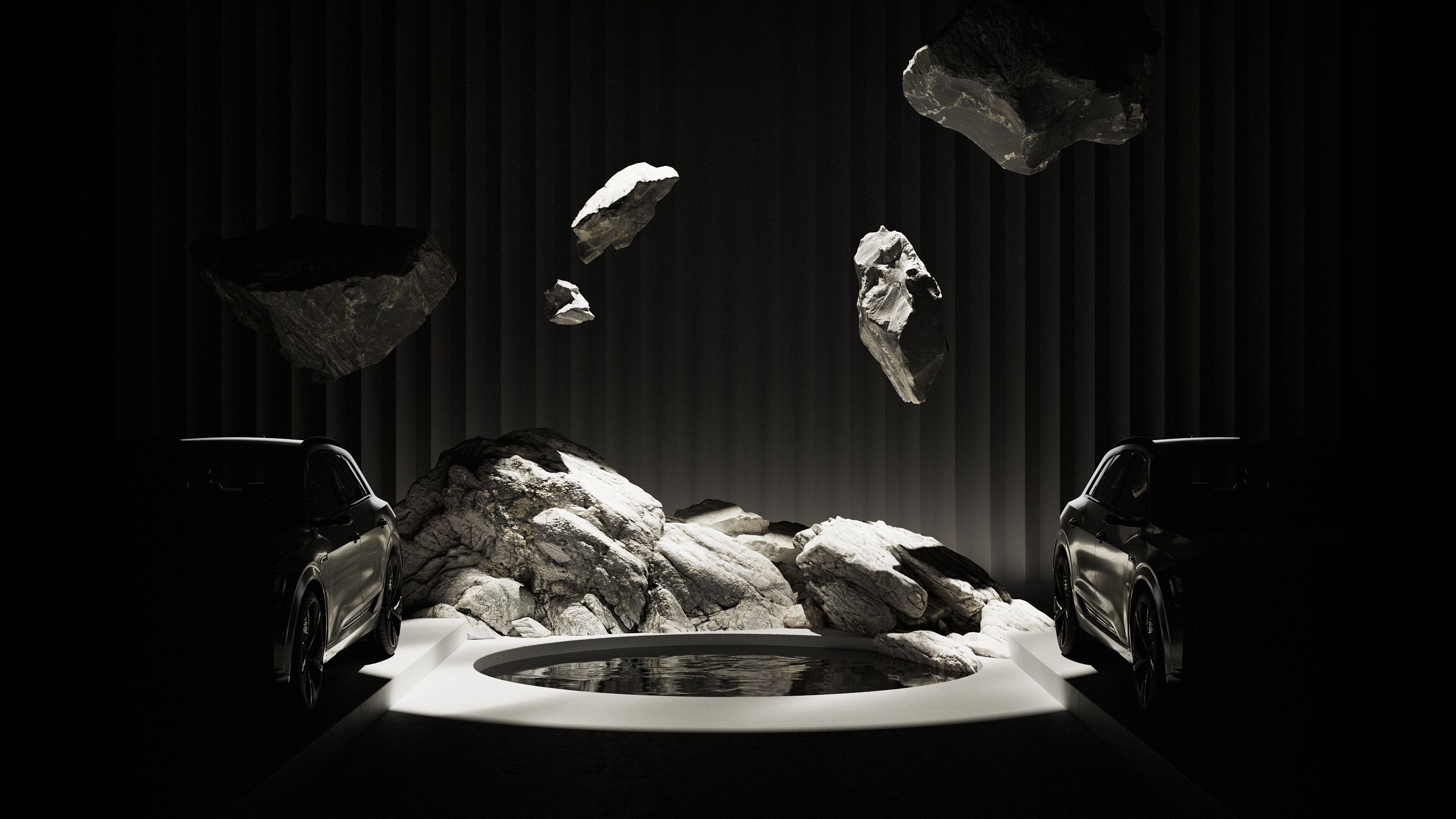 Repülő sziklák két autó között